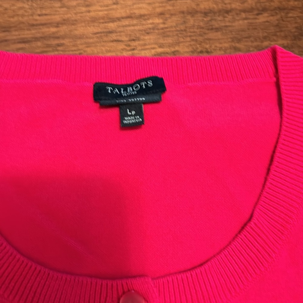 Talbots cardigan hot pink PL - Picture 2 of 3